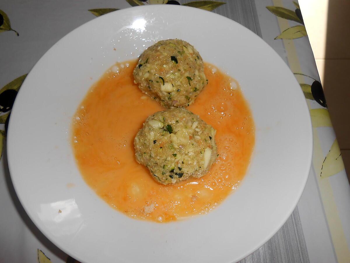 recette BOULETTES PANEES POULET COURGETTES