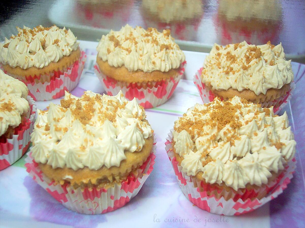 recette cupcake au speculoos coeur de framboise