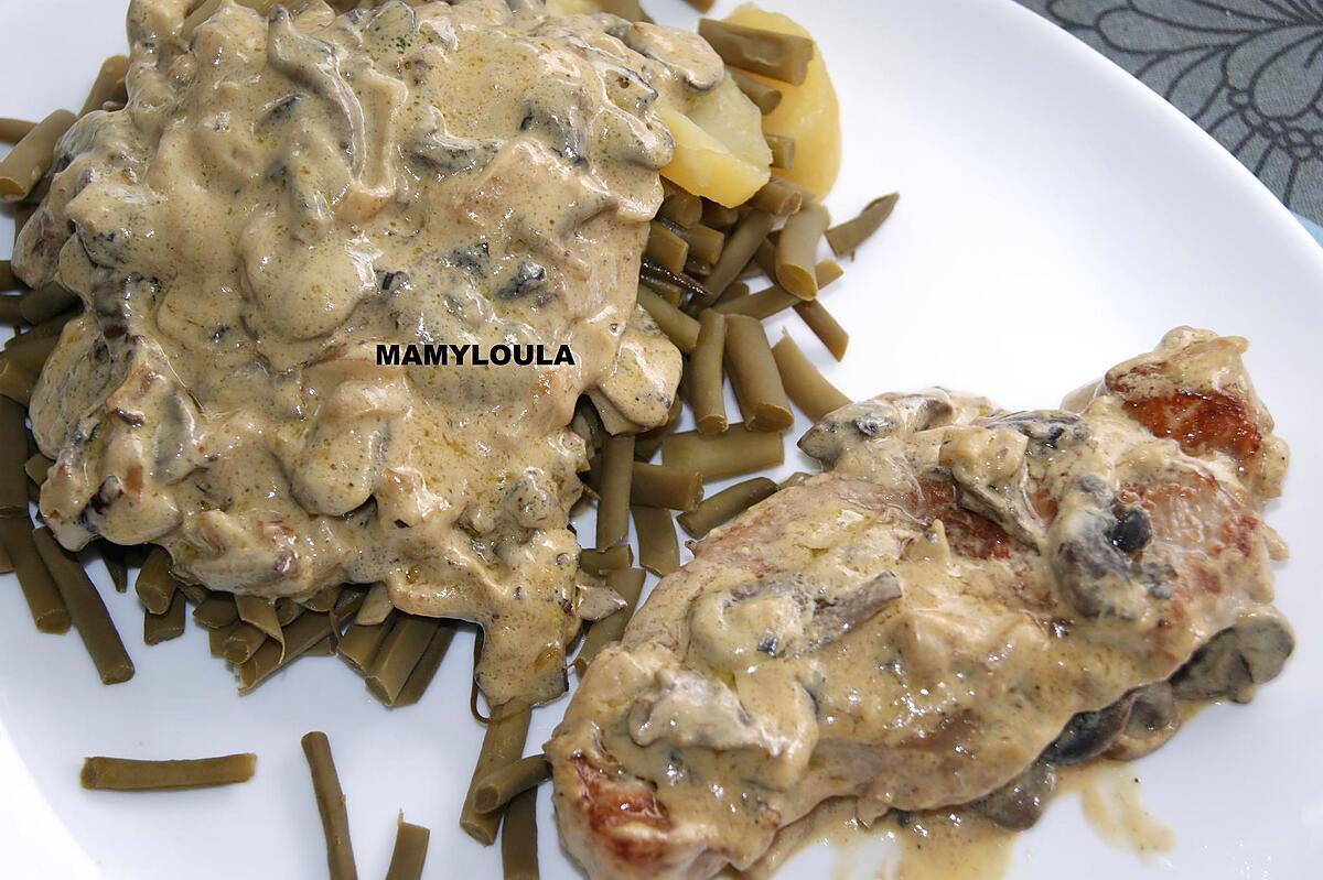 recette Côtes de veau  sauce :champignons, moutarde