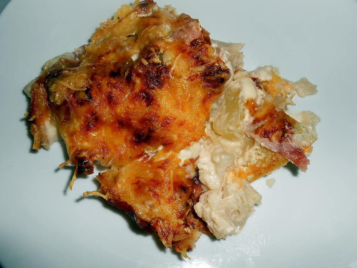 recette GRATIN DE CHOU FLEUR AU JAMBON