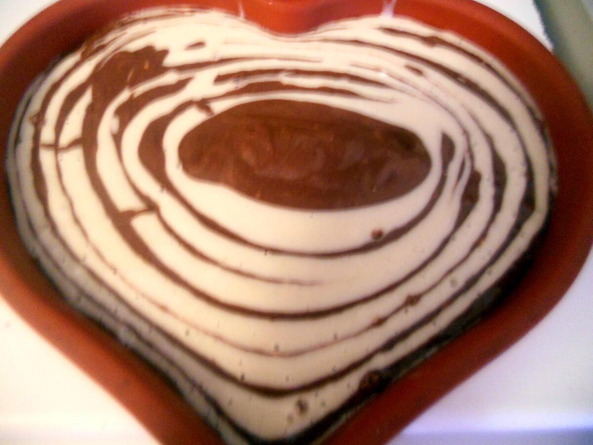 recette Gâteau coeur d'amour zébré