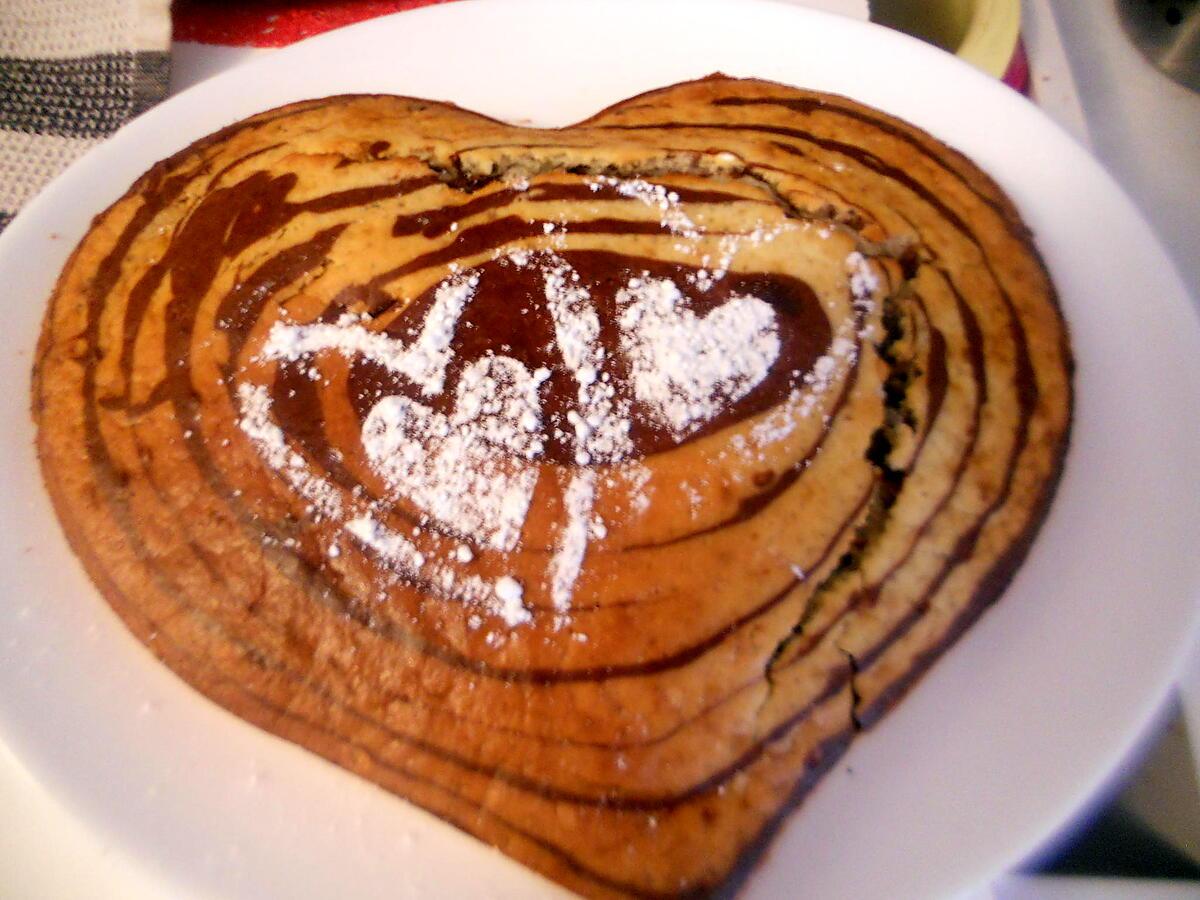 recette Gâteau coeur d'amour zébré