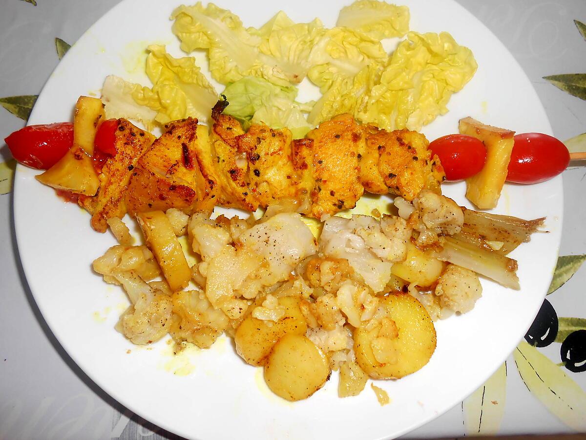 recette BROCHETTE POULET ANANAS