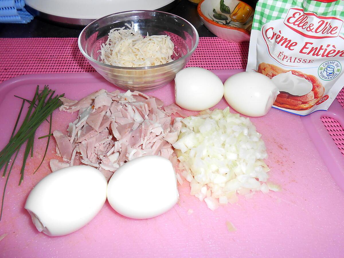 recette OEUFS ET JAMBON GRATINES