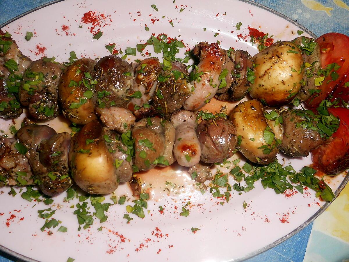 recette Brochette de rognons d agneau  à la parisienne