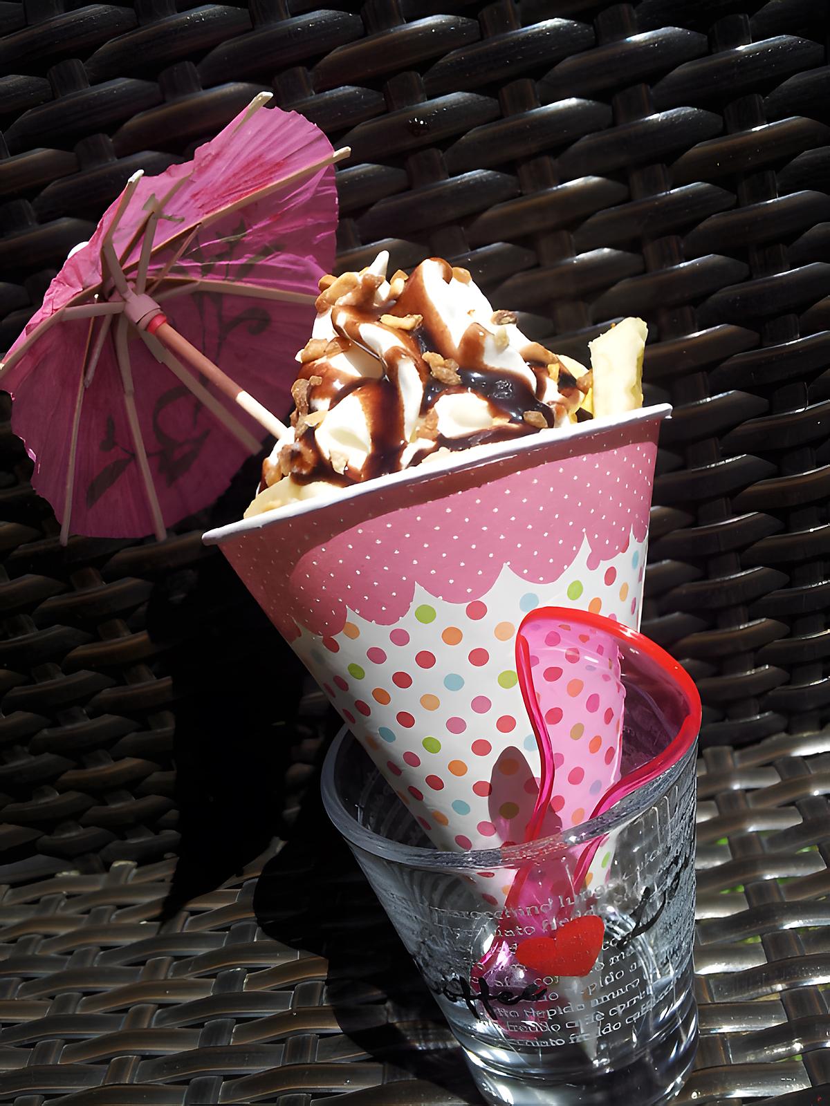 recette Cornet banana split