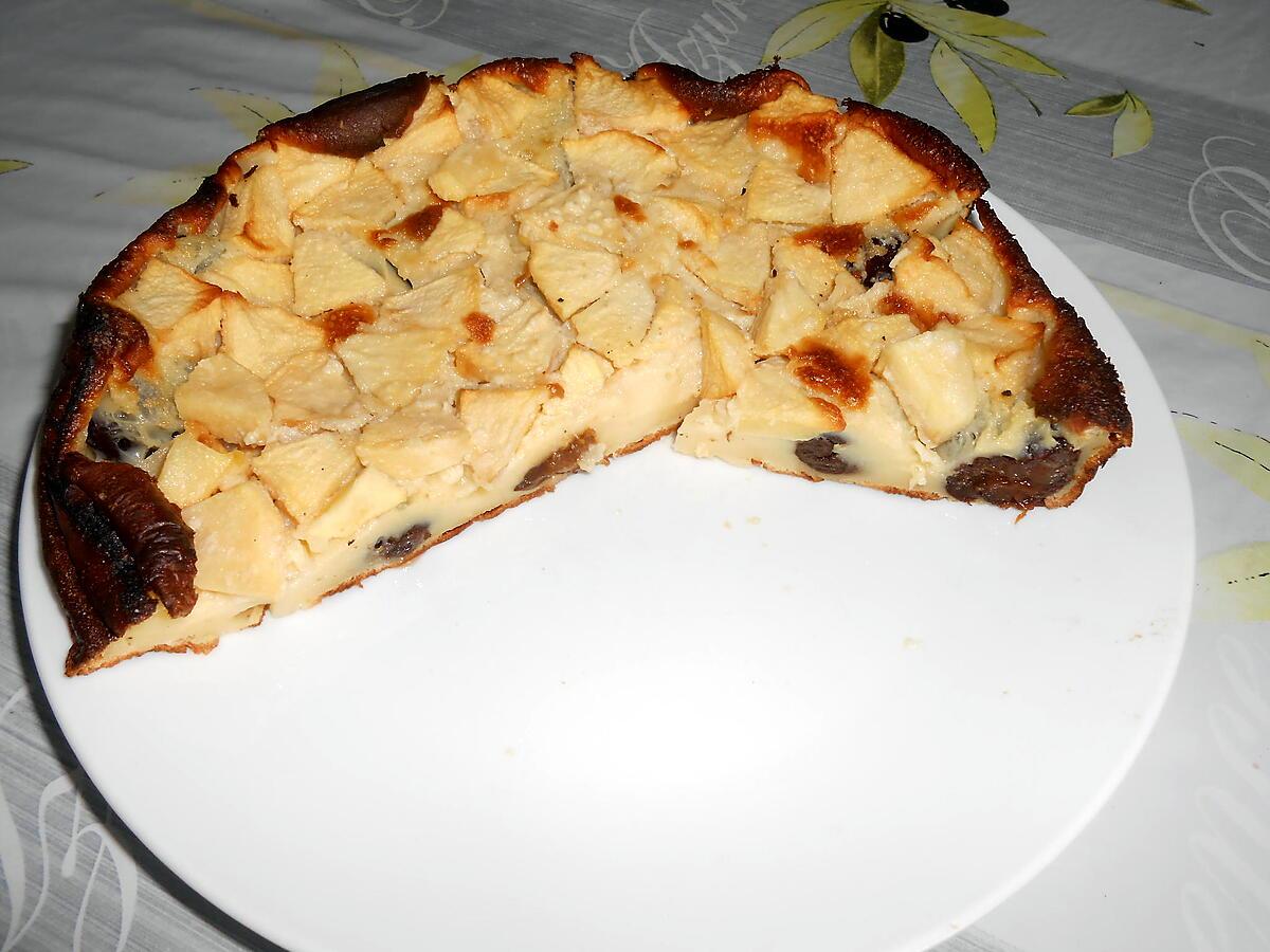 recette CLAFOUTIS POMMES PRUNEAUX