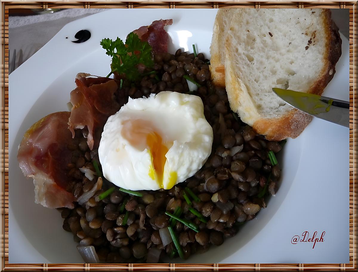 recette Salade de Lentilles à l'oeuf poché