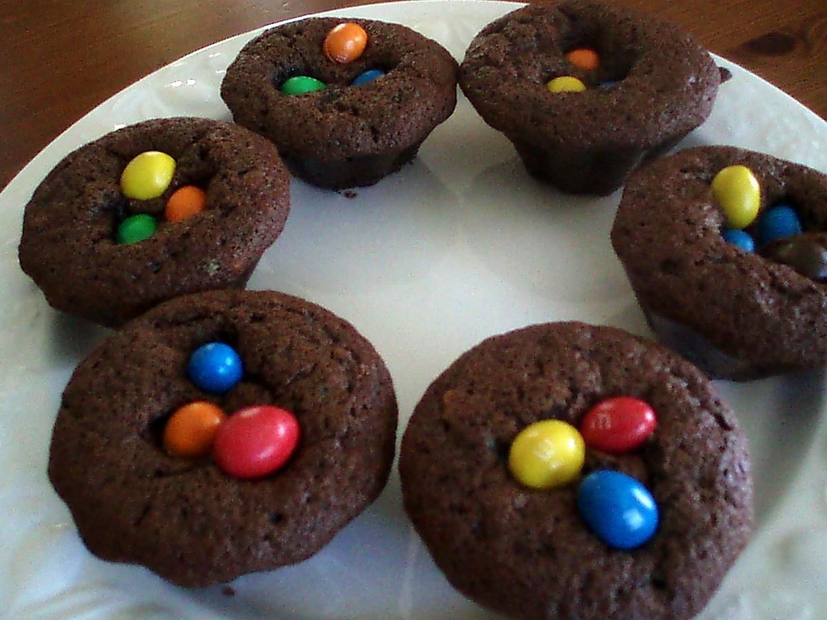 recette Petits gâteaux au chocolat et M&M's