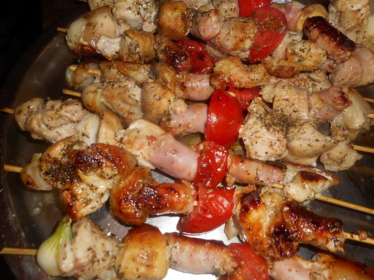 recette Brochette de porc a l origan