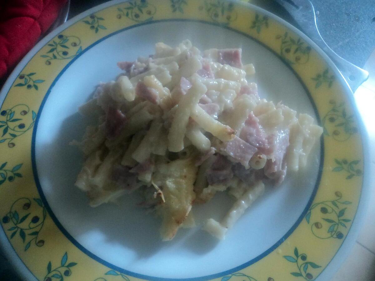 recette gratin de pate jambon et fromage