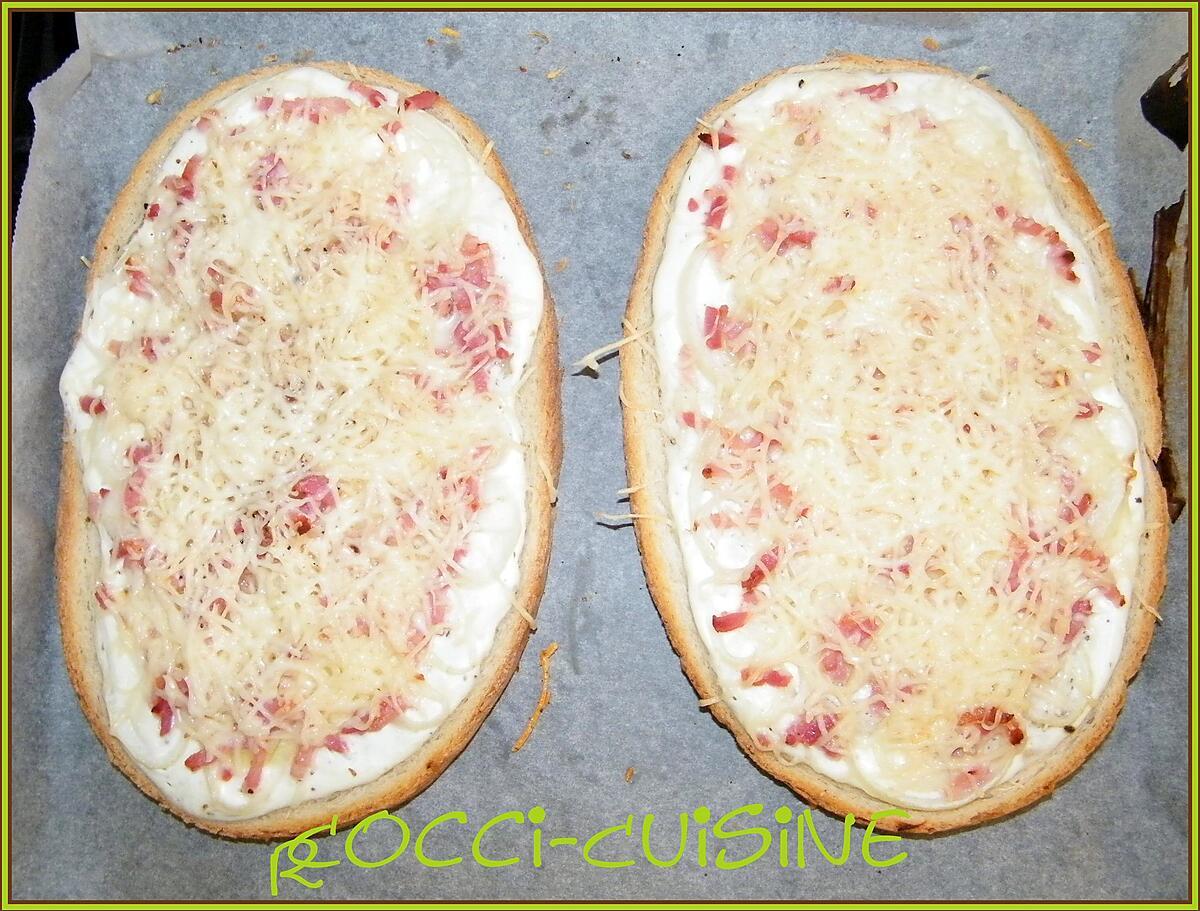 recette bruschetta façon tarte flambée gratinée