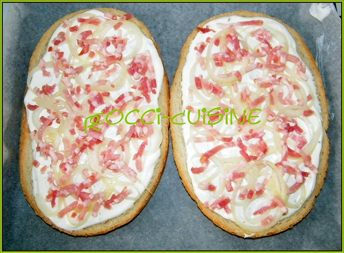 recette bruschetta façon tarte flambée gratinée