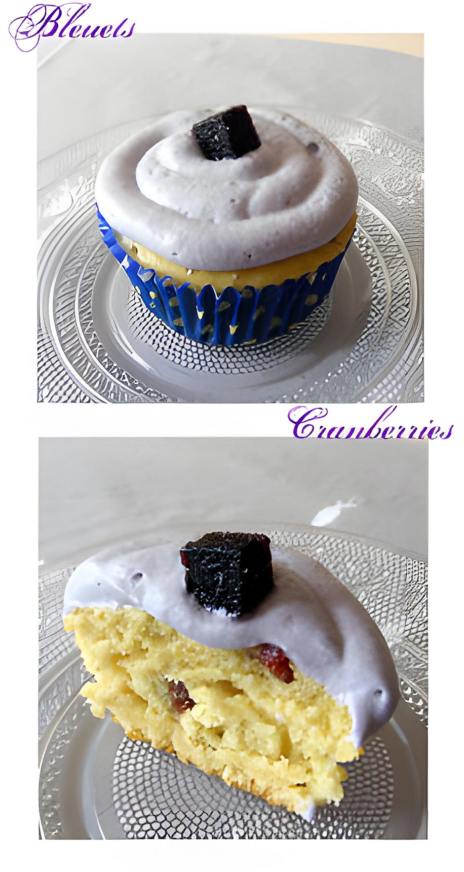 recette Cupcakes aux cranberries & bleuets (myrtilles)