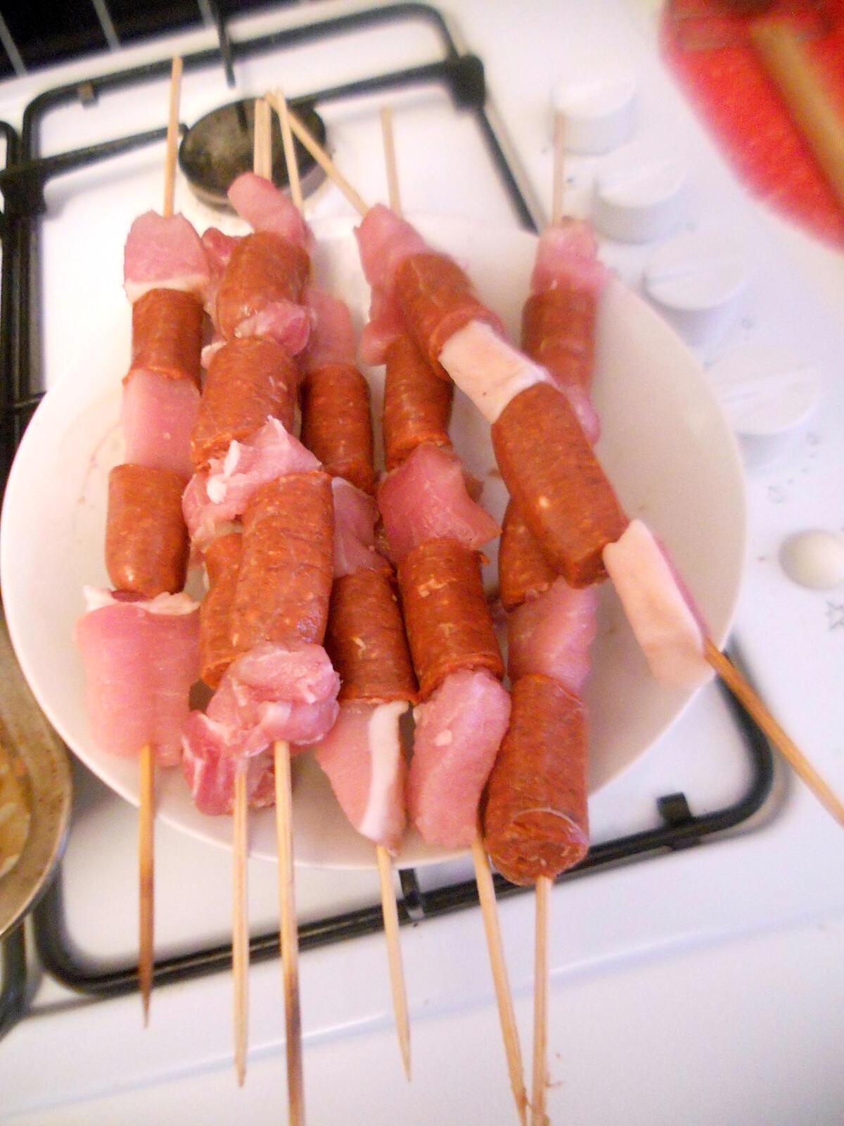 recette Brochette merguez porc de Chéri