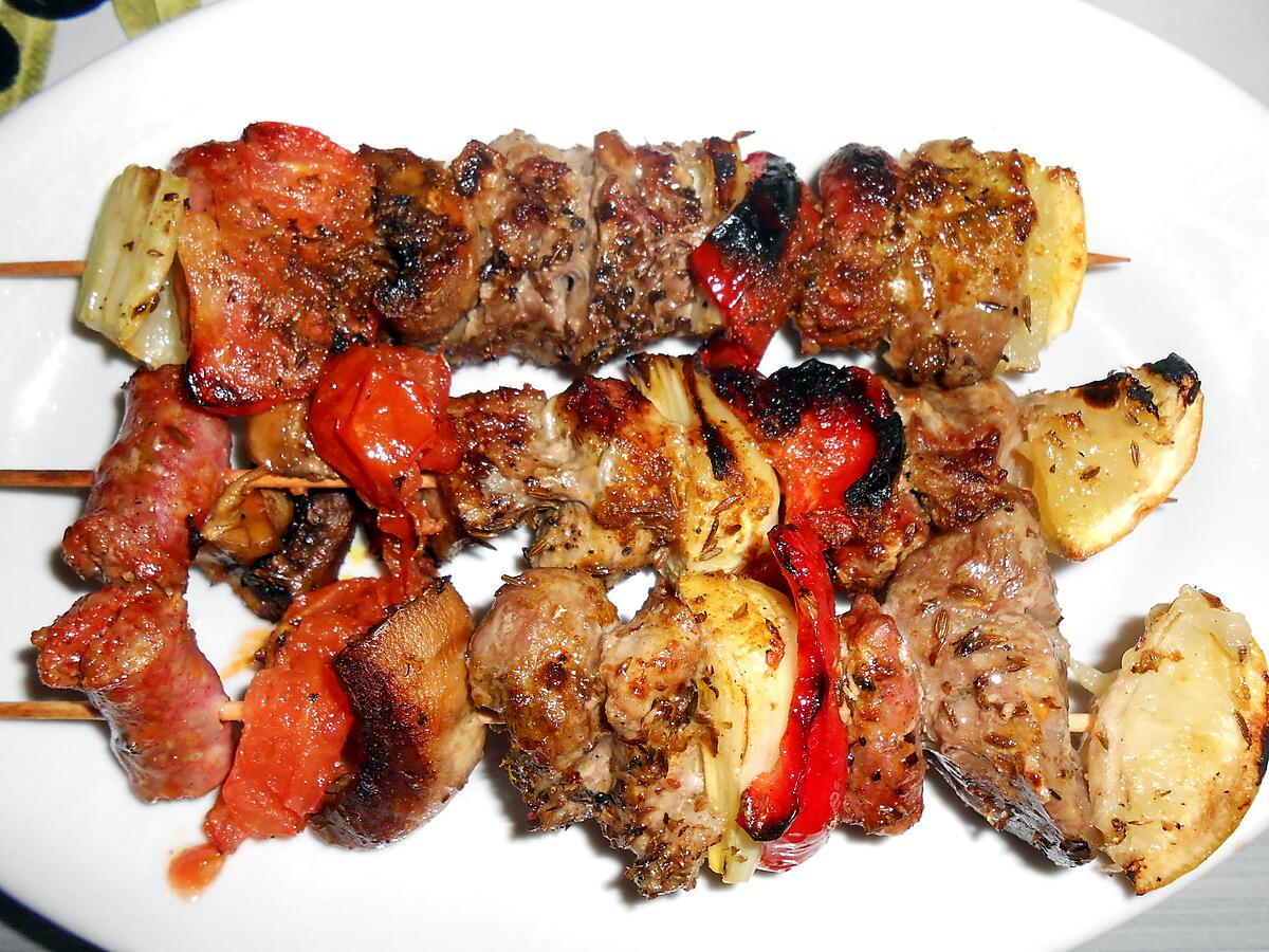 recette BROCHETTES GRILLEES A L'ORIENTALE