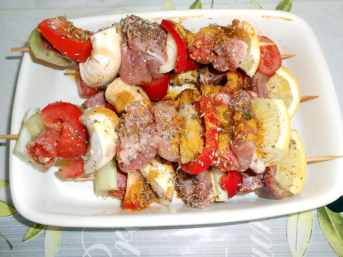 recette BROCHETTES GRILLEES A L'ORIENTALE