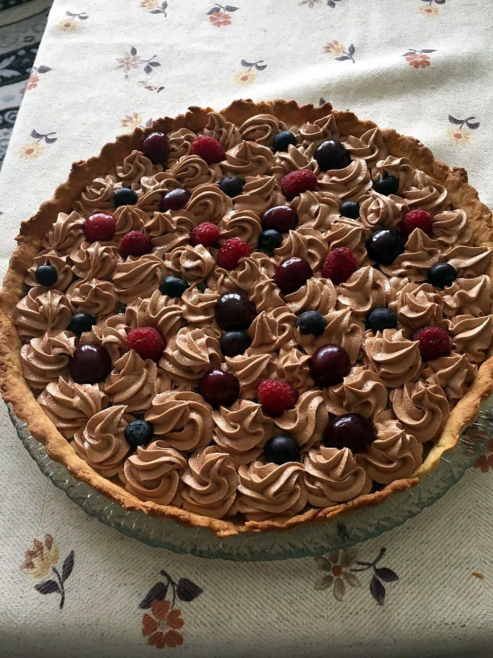 recette Tarte chocolat  caramel  au  beurre  salé