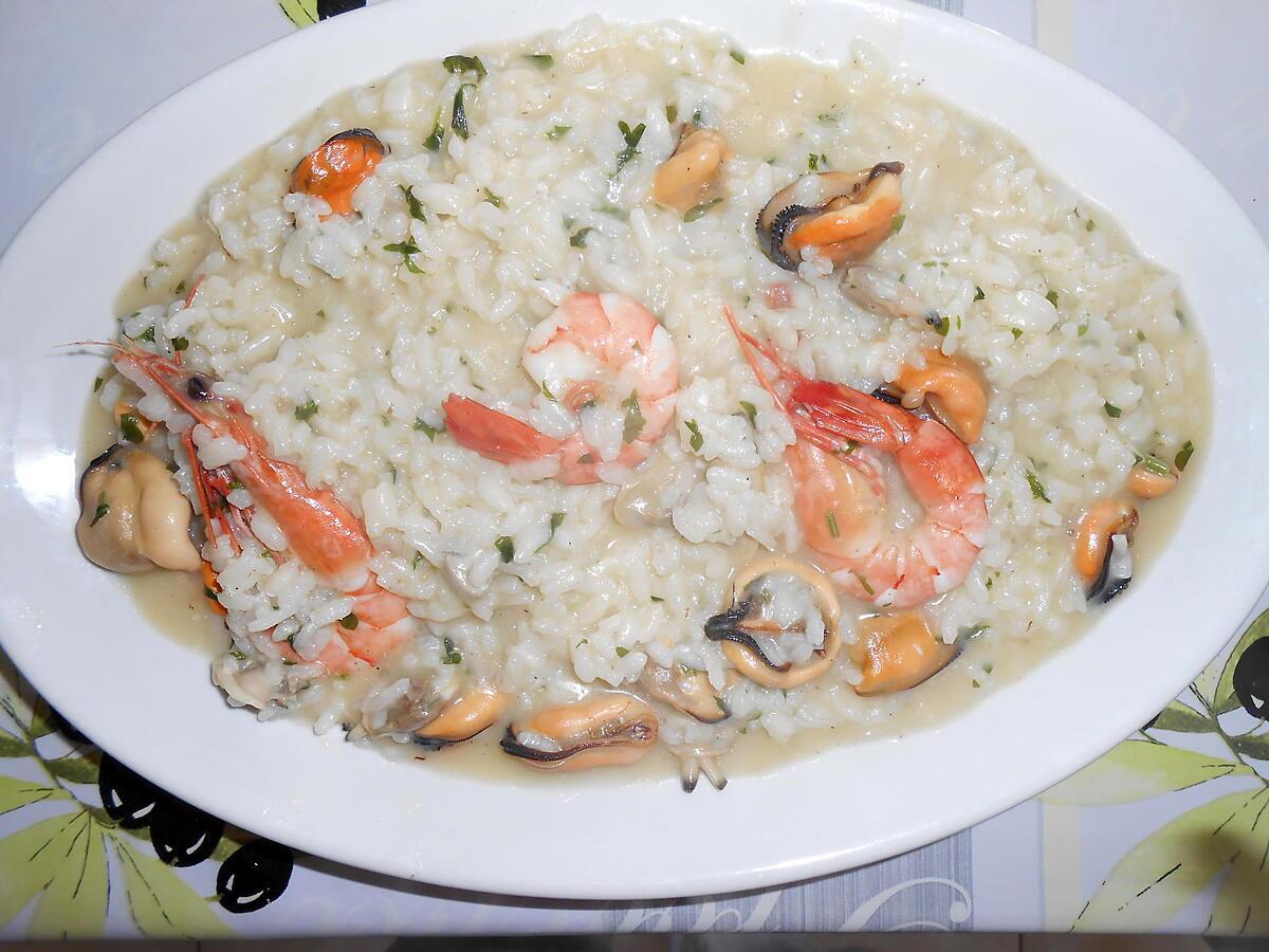 recette RISOTTO IN BIANCO MOULES GAMBAS VONGOLE