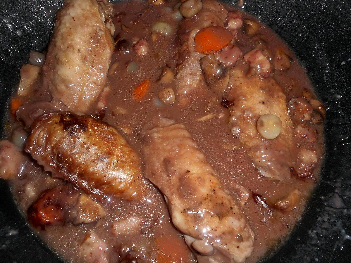 recette Ailerons de dinde à la bourguignonne