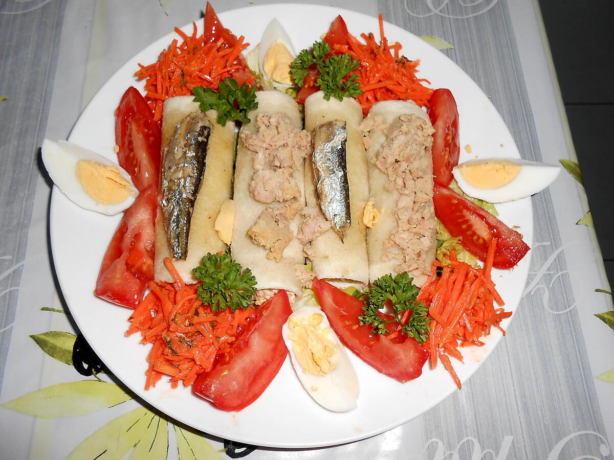 recette INVOLTINI DE PAIN DE MIE SARDINES ET THON