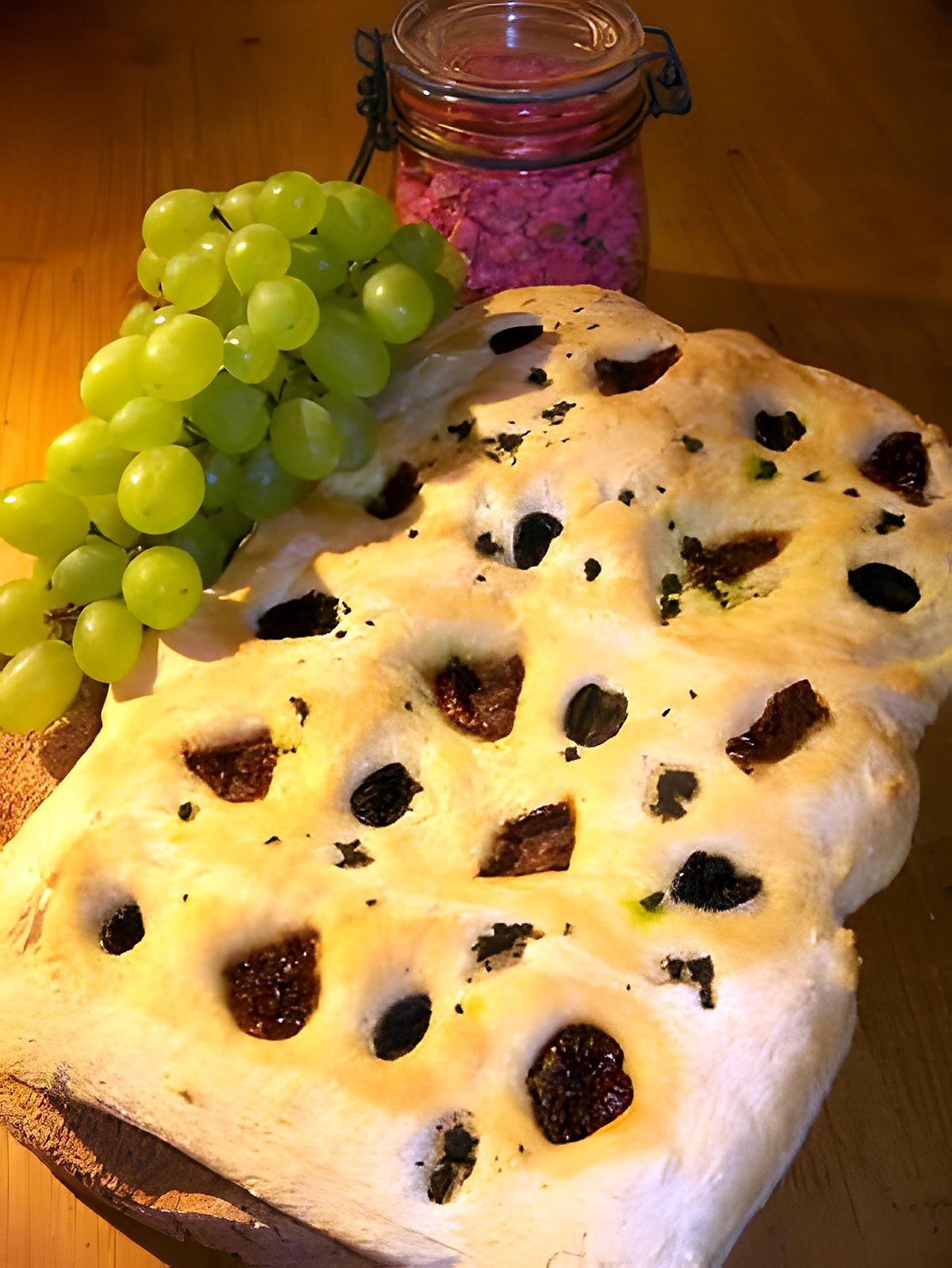 recette Focaccia au tomates séchées et olives