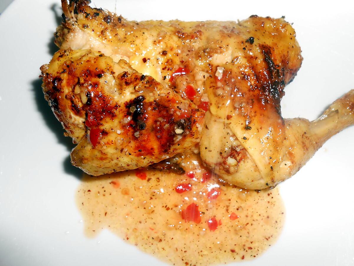 recette COQUELET CRAPAUDINE SAUCE AU PIMENT