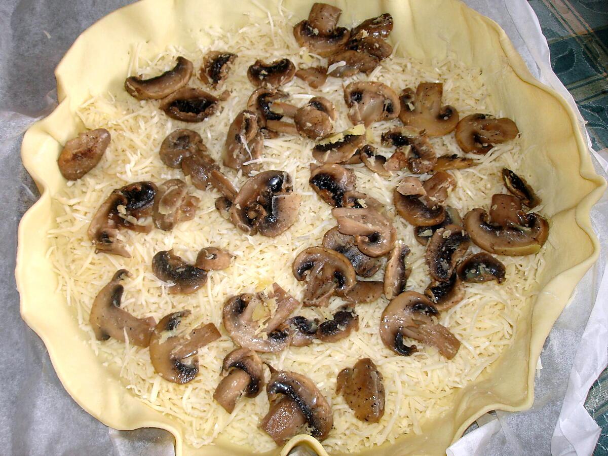 recette Quiche aux champignons lardons et gruyère