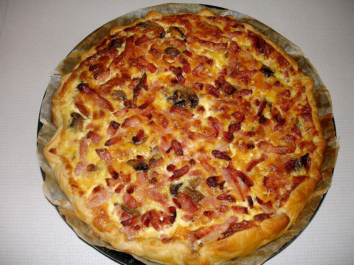 recette Quiche aux champignons lardons et gruyère