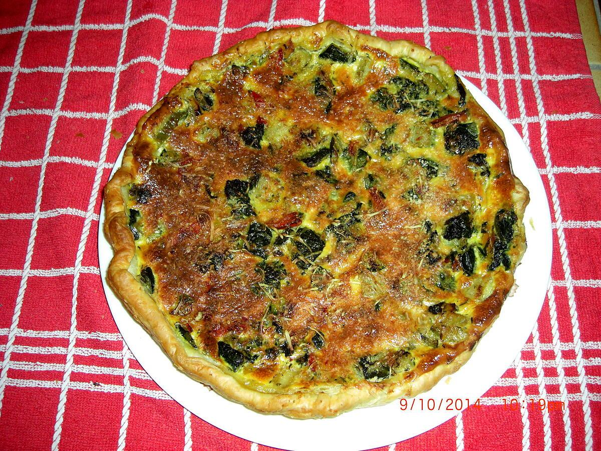 recette Tarte végétarienne ( Tomates - courgettes - poivrons )