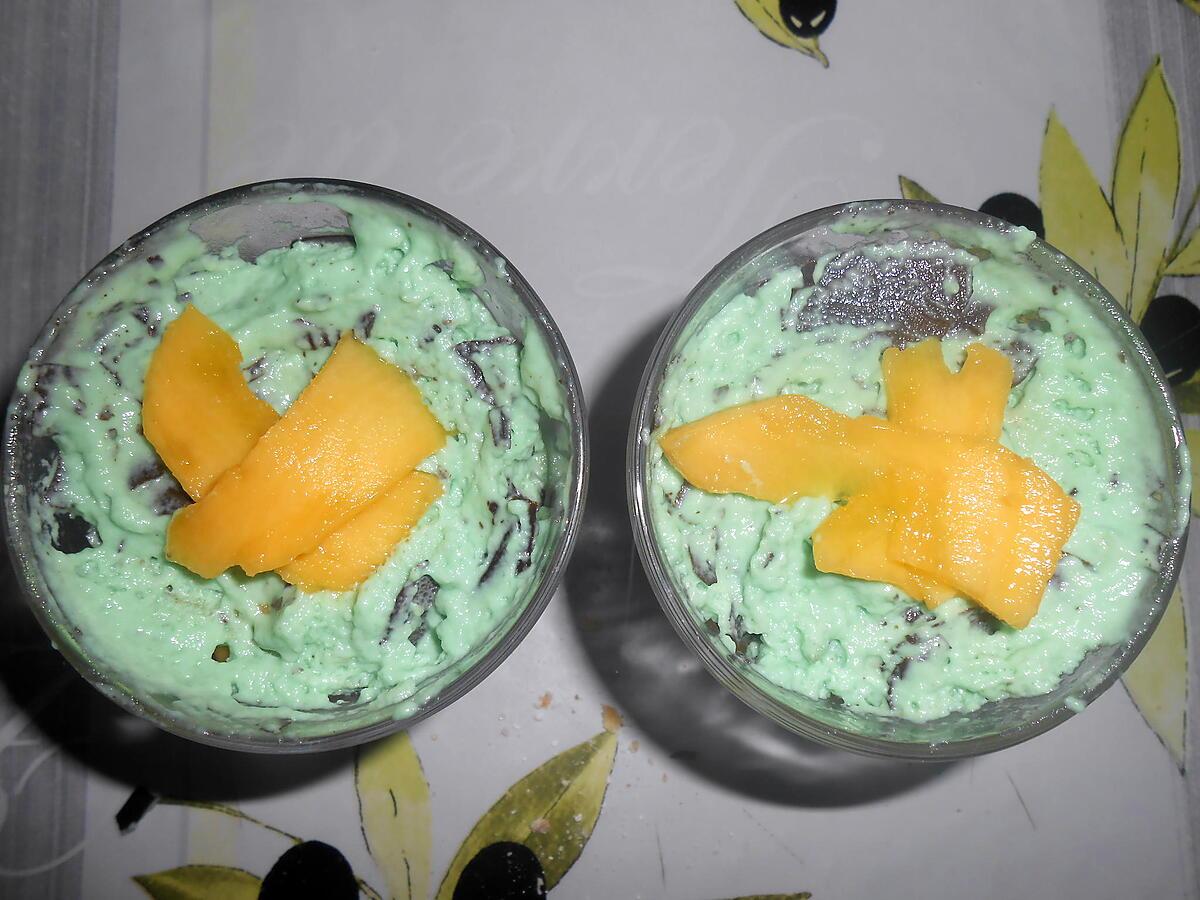 recette DESSERT A LA MANGUE MENTHE ET CHOCOLAT