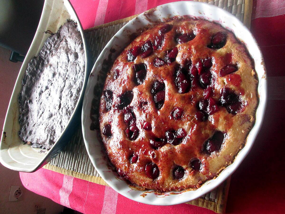 recette gateau cerises  et brownie