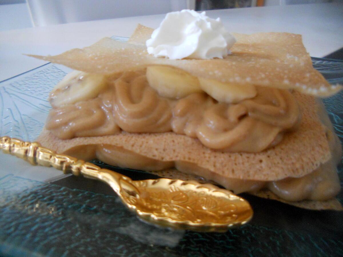 recette Milles feuilles de brick crème de spéculoos bananes