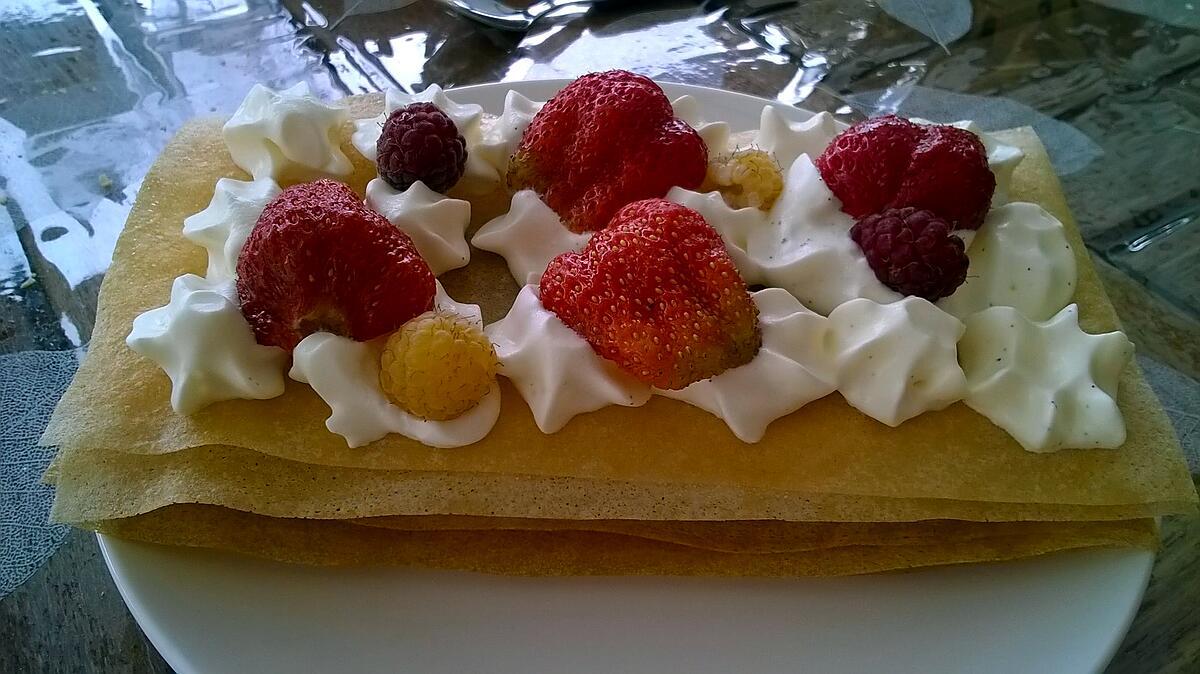 recette mille -feuille chantilly/framboise fraise