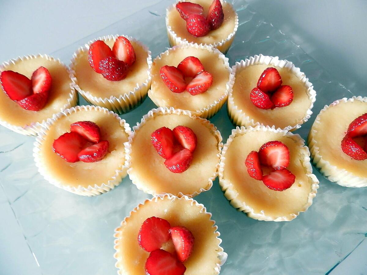 recette Mini cheesecakes aux fraises