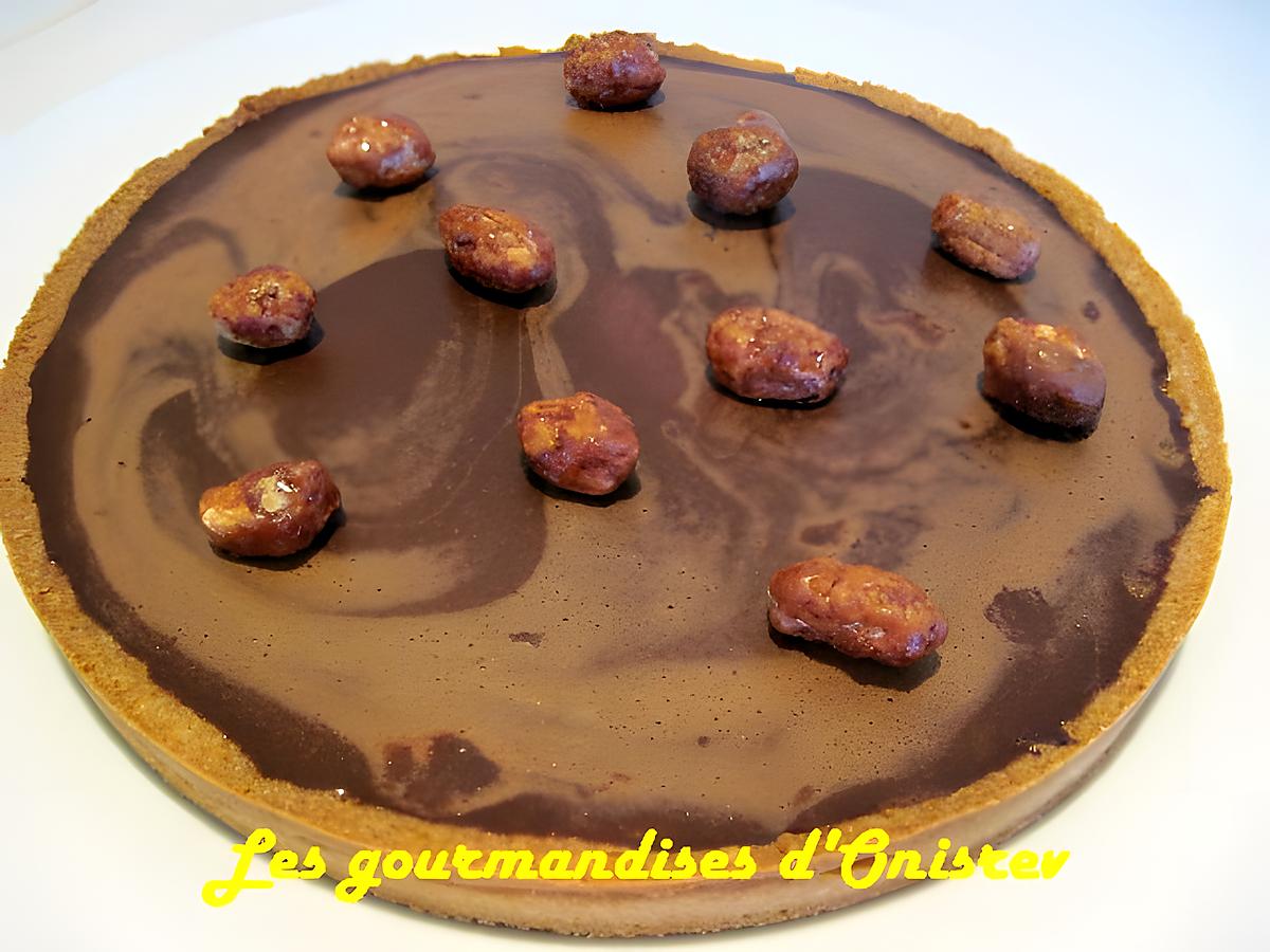 recette Tarte, compotée d’abricot au romarin, ganache marbrée au chocolat au lait sans crème