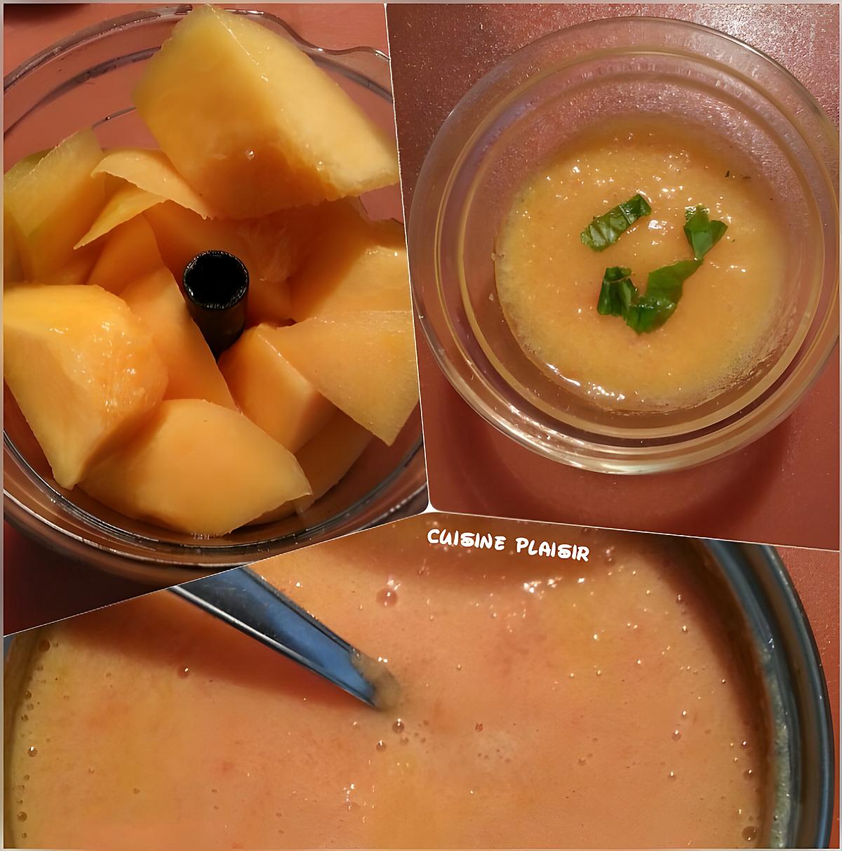 recette Gaspacho melon pêche tomate