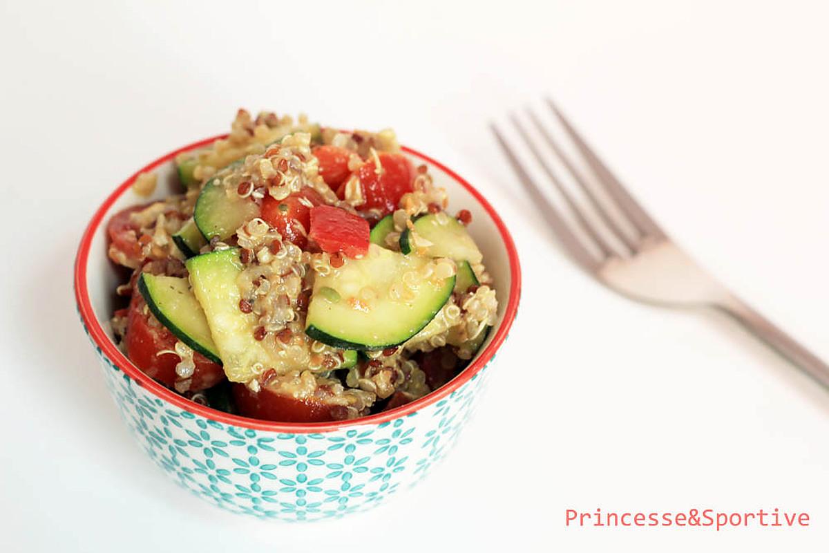 recette Salade quinoa, végé-pâté et légumes d’été