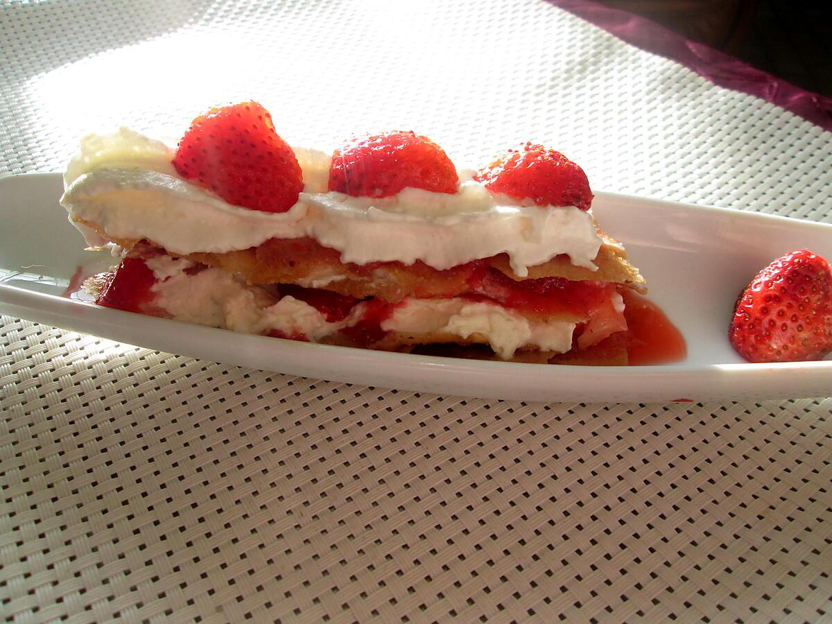 recette recette mille feuilles  chantilly  fraises de rosinette