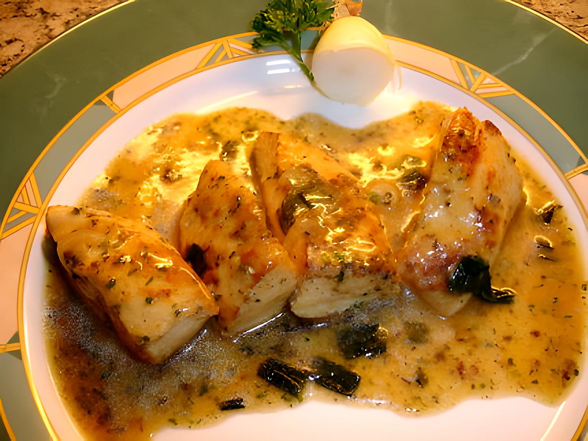 recette Escalopes de Poulet a la Moutarde et ses Oignons de Printemps