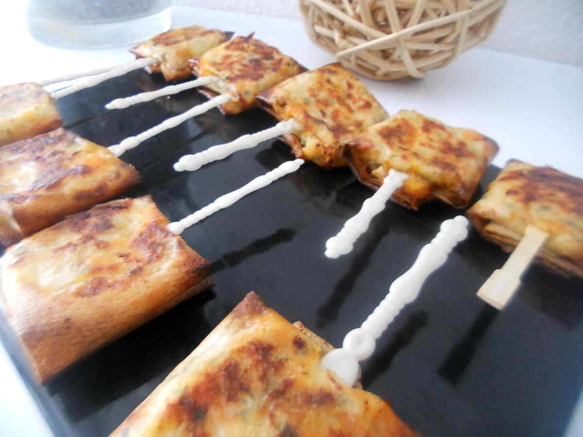 recette Sucettes de brick au saumon-fromage