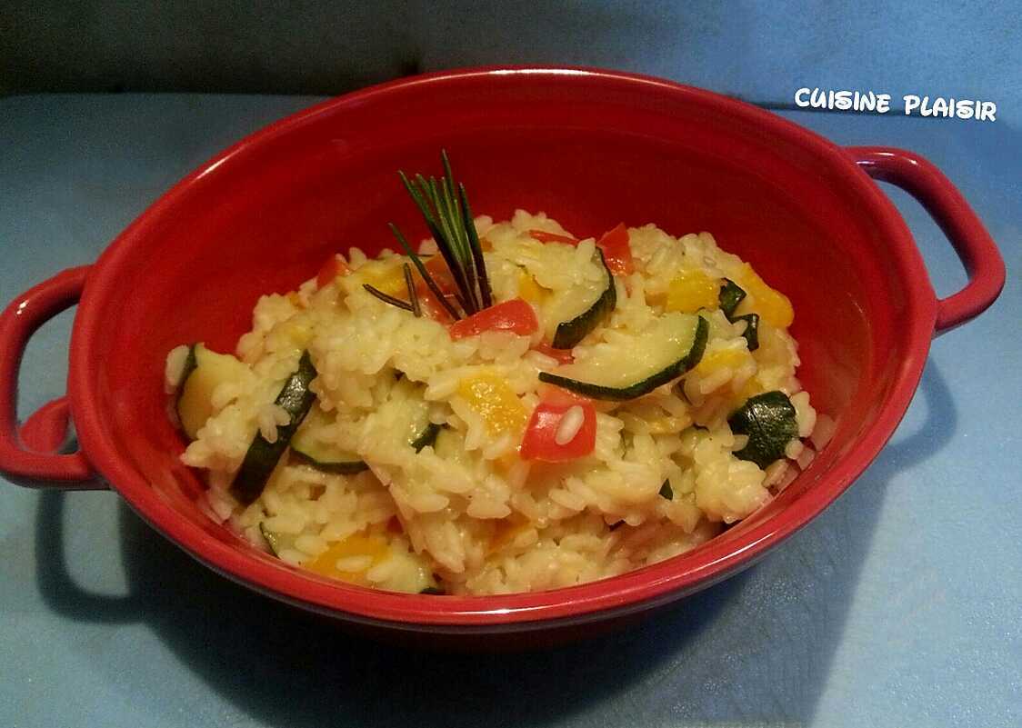Recette de Risotto aux courgettes et poivrons