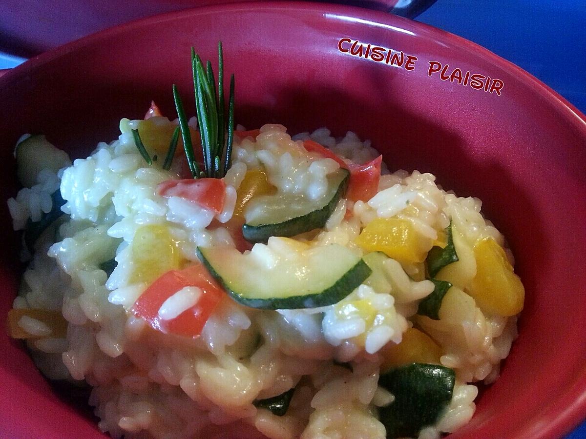 recette Risotto aux courgettes et poivrons