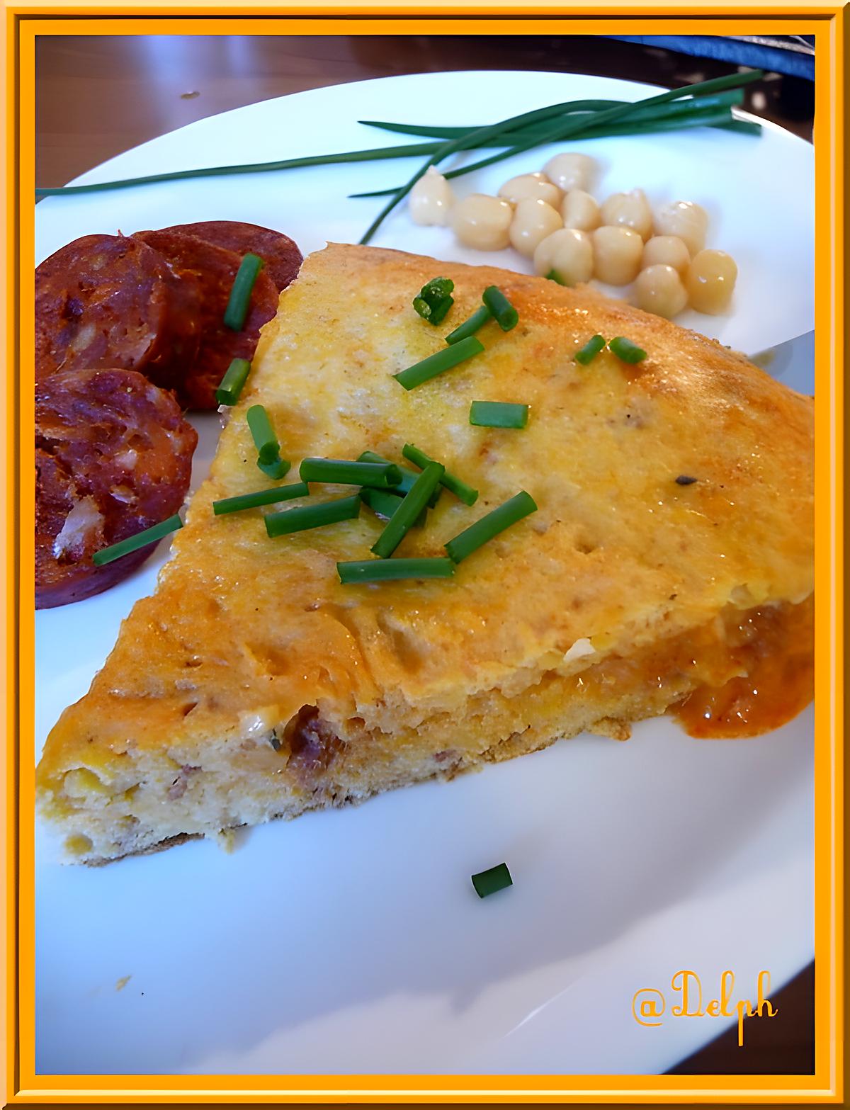 recette Omelette au chorizo et pois chiches