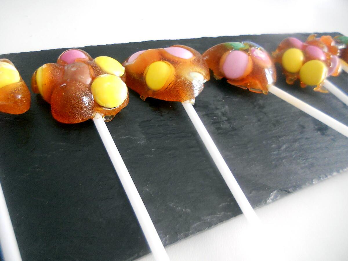 recette Sucettes de caramel au bonbons