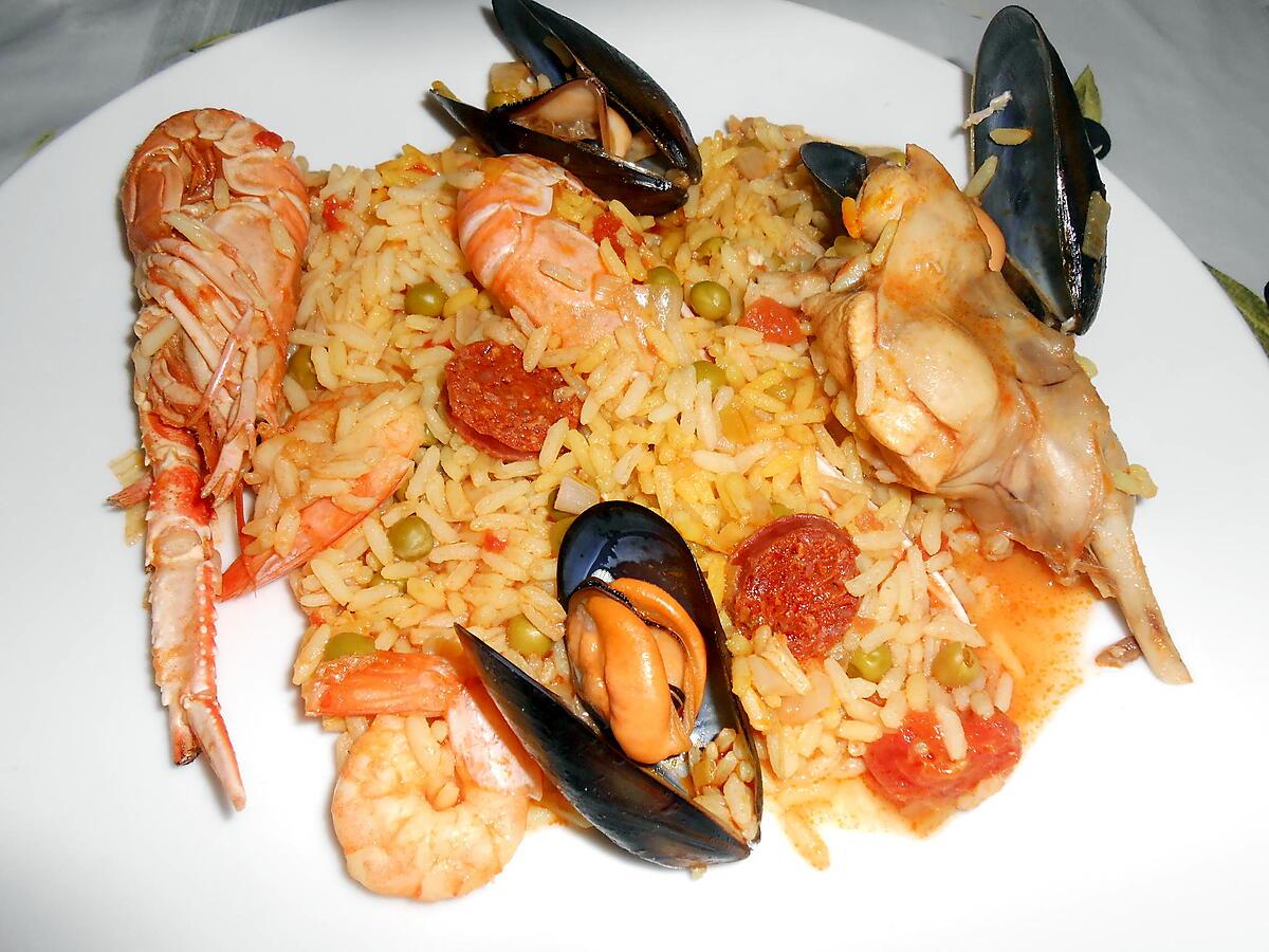 recette MA PETITE PAELLA  (A ma façon pour vider un peu le congélateur)