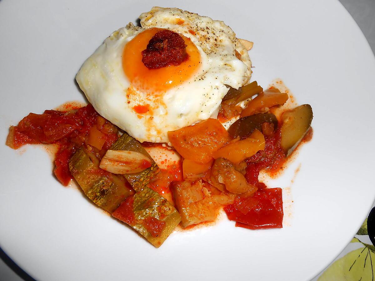 recette MA PETITE RATATOUILLE EN SANDWICH D'OEUFS AU PLAT