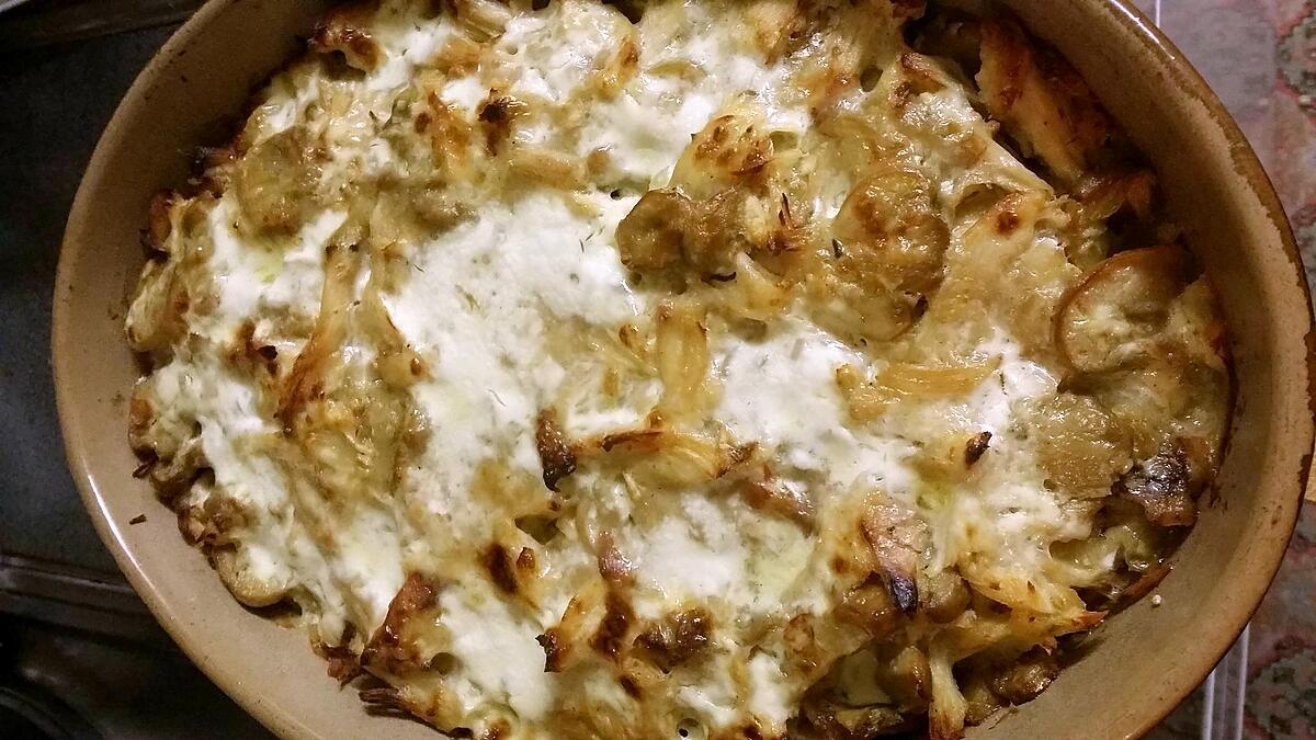 recette Gratin de poulet champignons