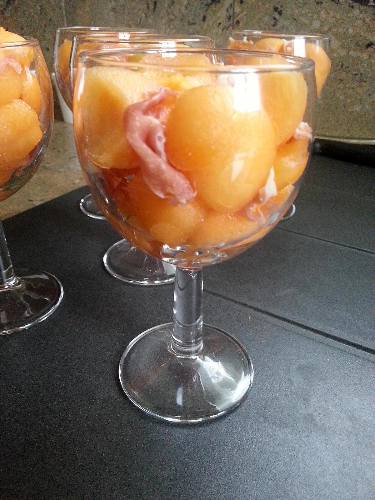 recette Verrine melon jambon cru