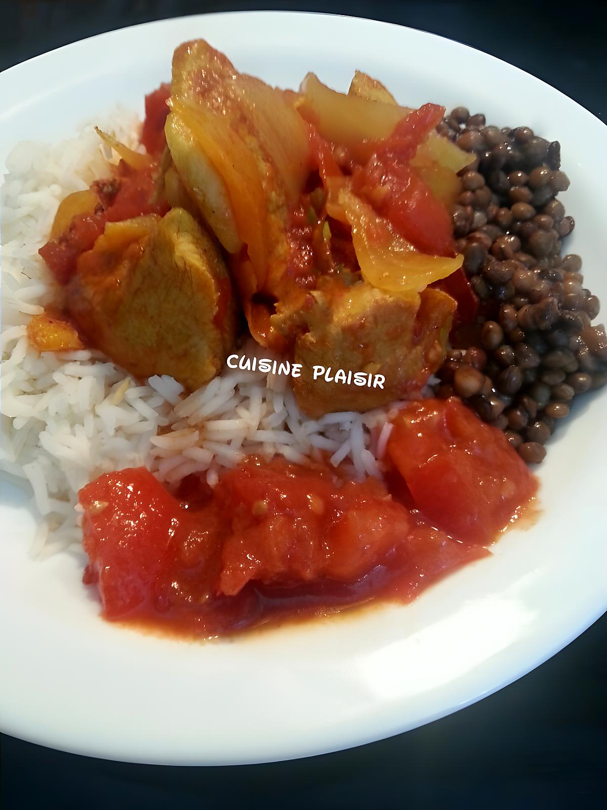 recette Carry de porc et rougail tomates